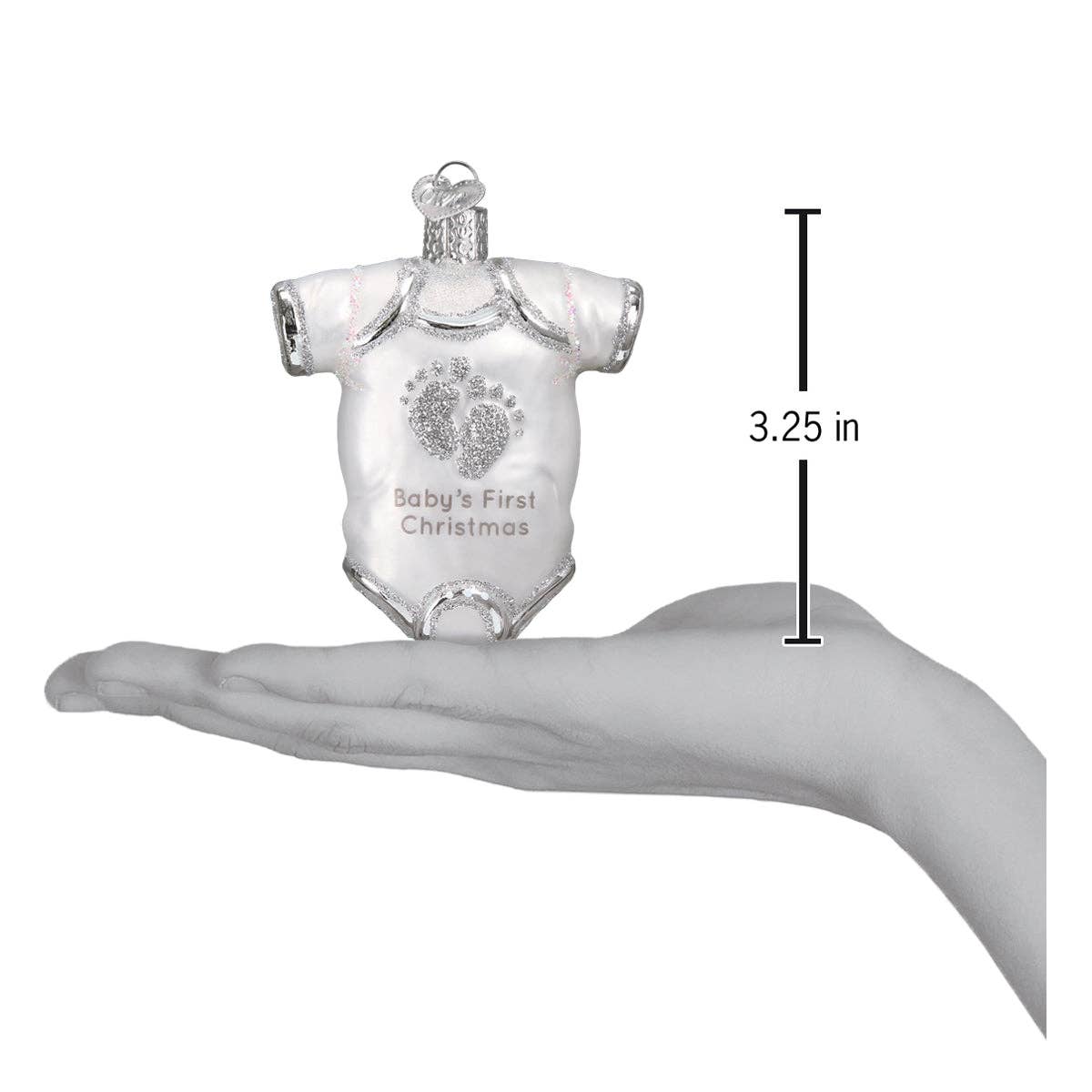 Old World Christmas - Wholesale Ornament - White Baby Onesie Ornament4