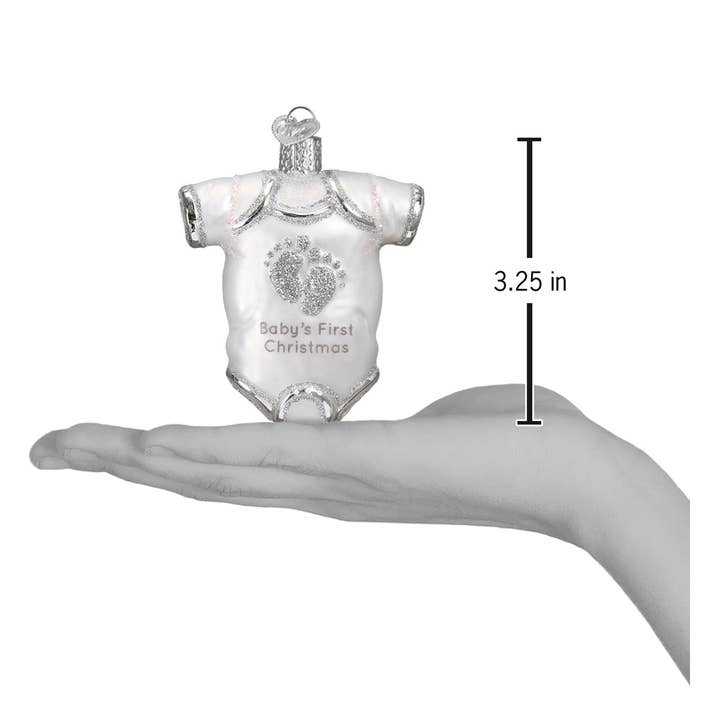 Old World Christmas - Wholesale Ornament - White Baby Onesie Ornament4