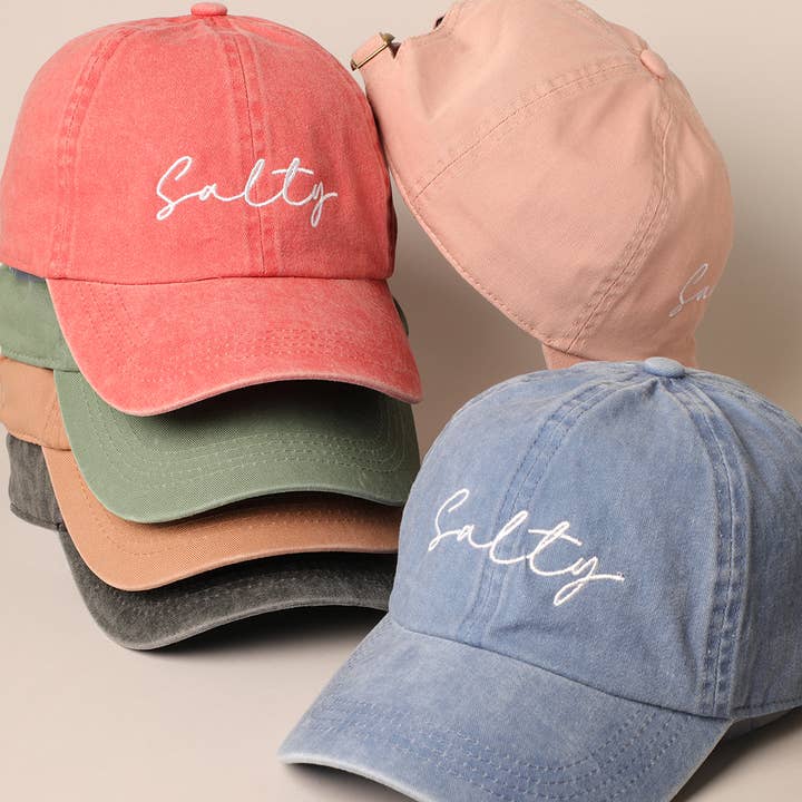 Fashion City - Wholesale Baseball Cap - Women's - Salty Lettering Embroidery Baseball Cap