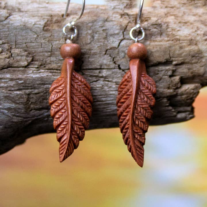 Wild Fern Earrings for wholesale by Bali Necklaces