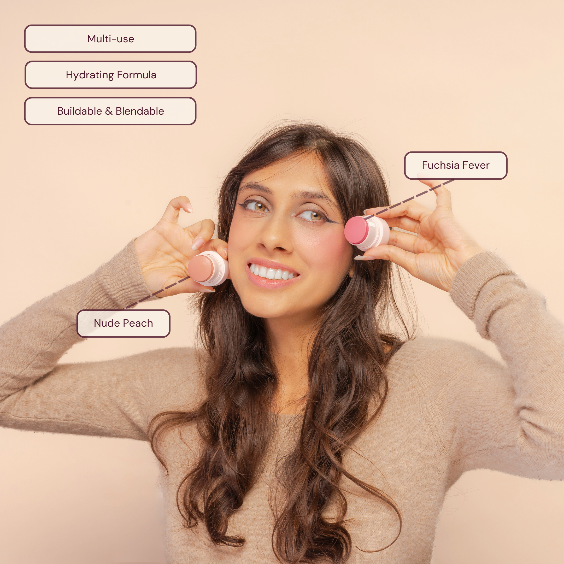 Kara Beauty - Wholesale Blush - Blush Hour Cheek Balm - Nude Peach2