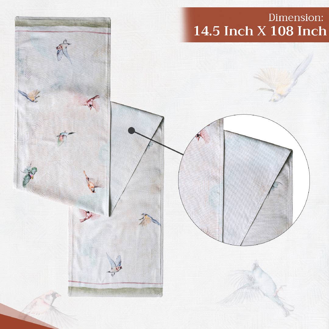 Maison d'Hermine - Design in Every Thread - Wholesale Table Runner - Table Runner 100% Cotton - Double Layer - Flying Birds9