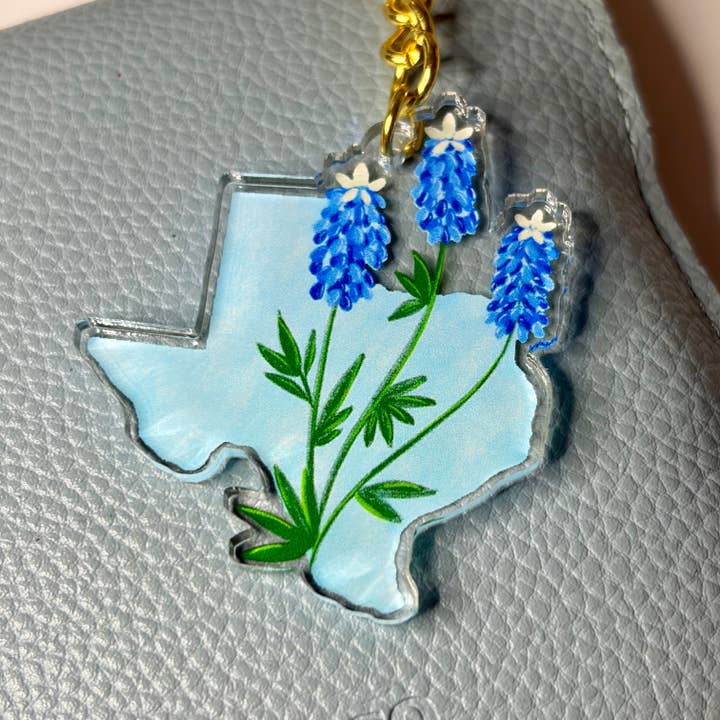 Bluebonnet Texas Keychain for wholesale by Designs with Jamie