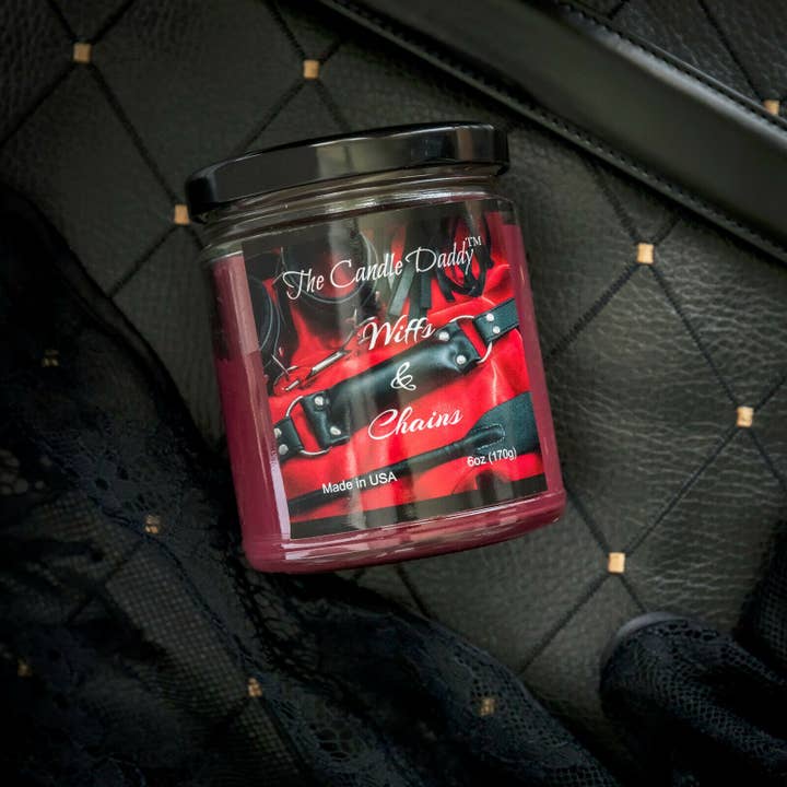 The Candle Daddy - Wholesale Jar/Filled Candle - Wiffs & Chains Leather Candle BDSM Sexy Hot
