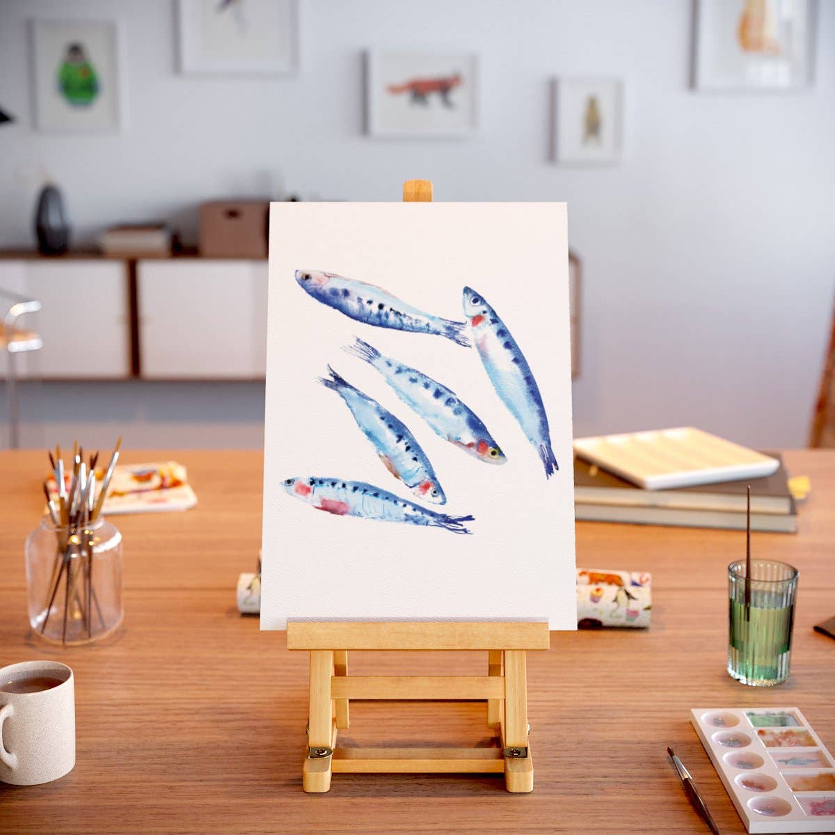 Rosie Webb illustrations - Wholesale Art Print - Sardines Giclée Print2