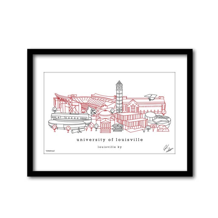 University of Louisville Minimalist Wall Decor Kentucky Art for wholesale by Townsville Art