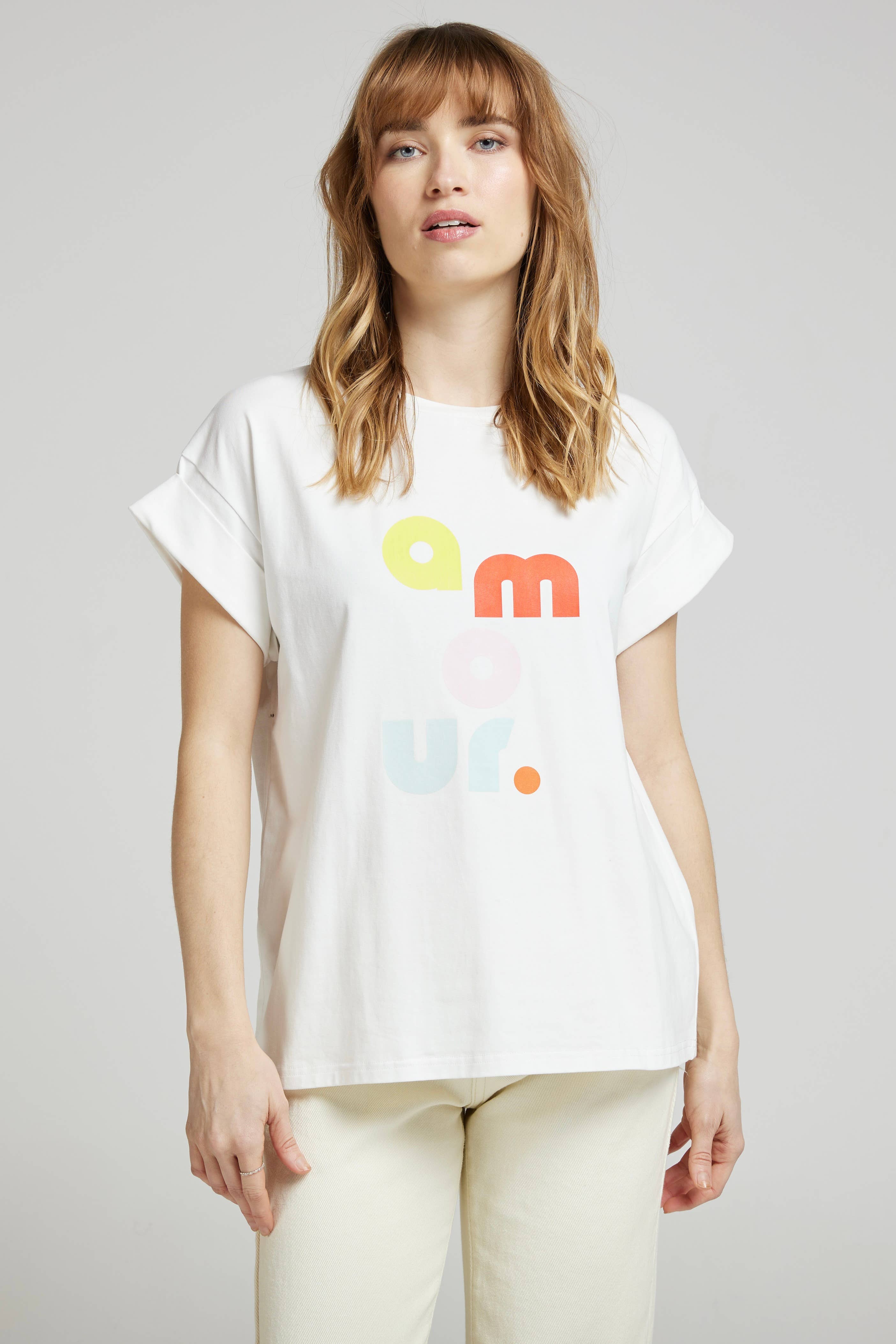 LOVE - Colorful white T-shirt for wholesale on Faire