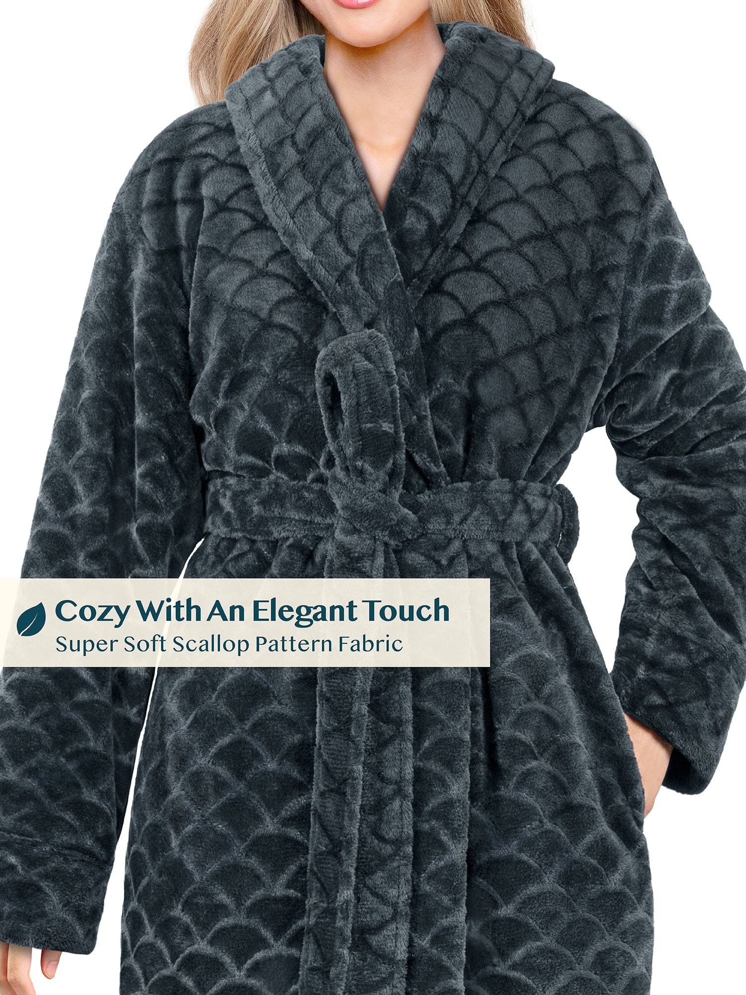 Pavilia - Wholesale Badjas - Dames - Dameskamerjas met geschulpte patroon19