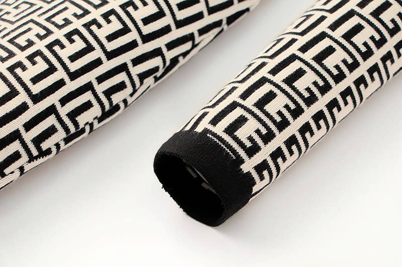 Flerfärgad DR020 Stickad klänning med hög midja Slim-fit Stickad Stickad Stickad Klänning för wholesale på Faire10