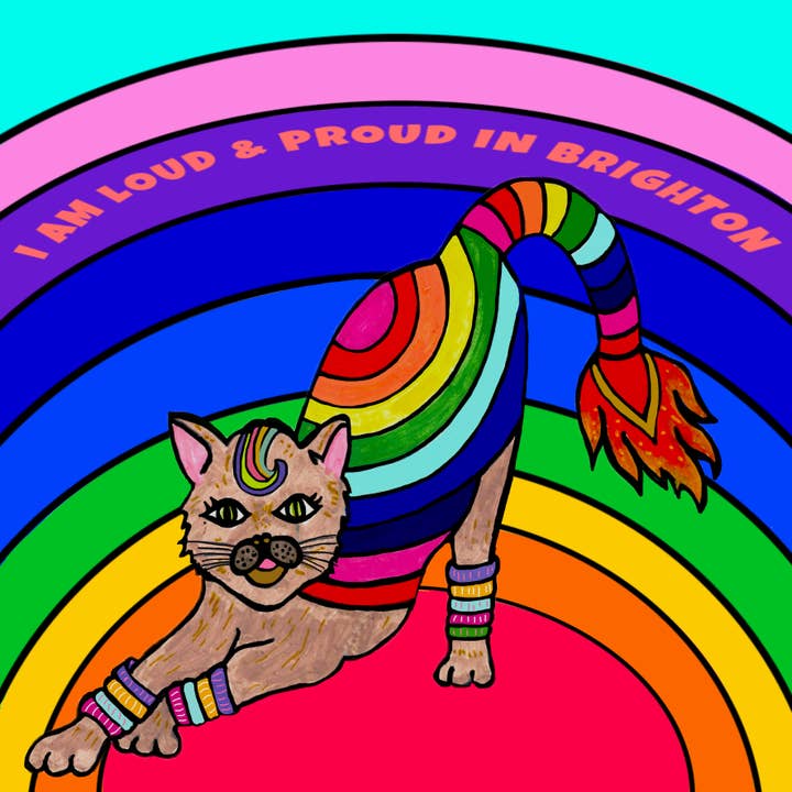 Loud and Proud Cat Card for wholesale by FunkyAdi