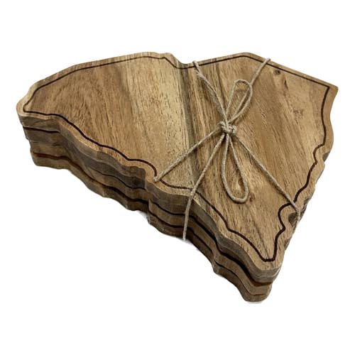 India Handicrafts Inc – Engroshandel Bordskånere – STATE PRIDE - SC-underlag i træ, sæt med 42