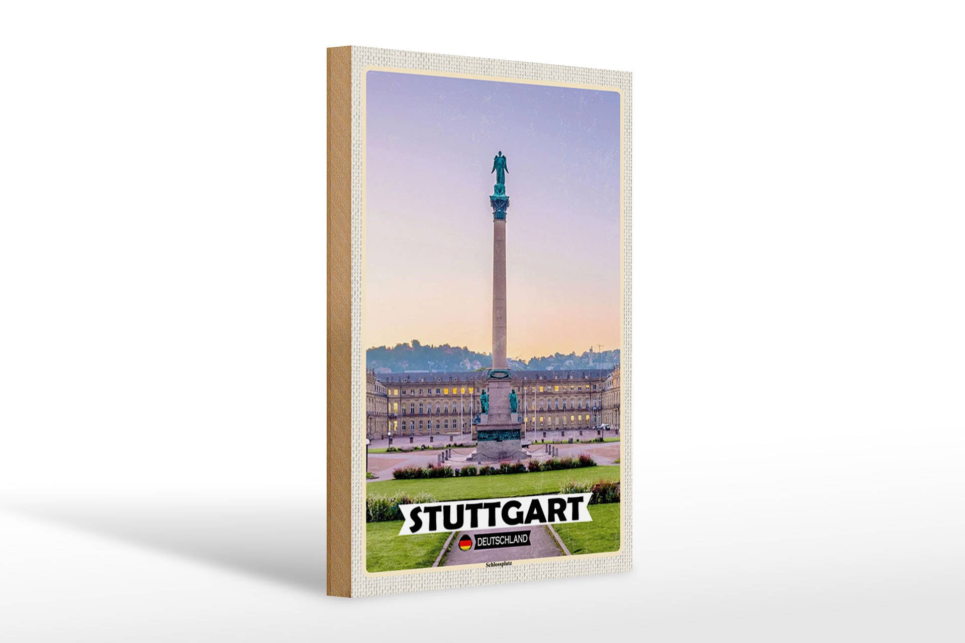 Femer - Wholesale Sign - Wooden sign cities Stuttgart Germany Schlossplatz 20x30cm0