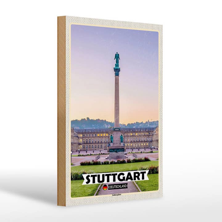 Cartel de madera con las ciudades de Stuttgart, Alemania, Schlossplatz, 20 x 30 cm para venta al por mayor de Femer