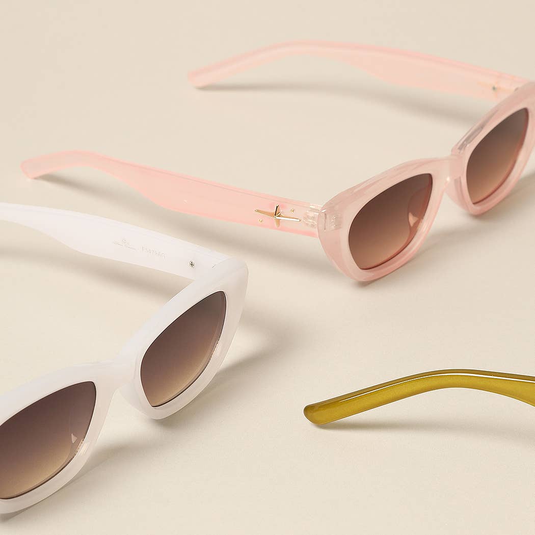 12 OLIKA FÄRGER Damsolglasögon med trendiga kattögon för wholesale på Faire7