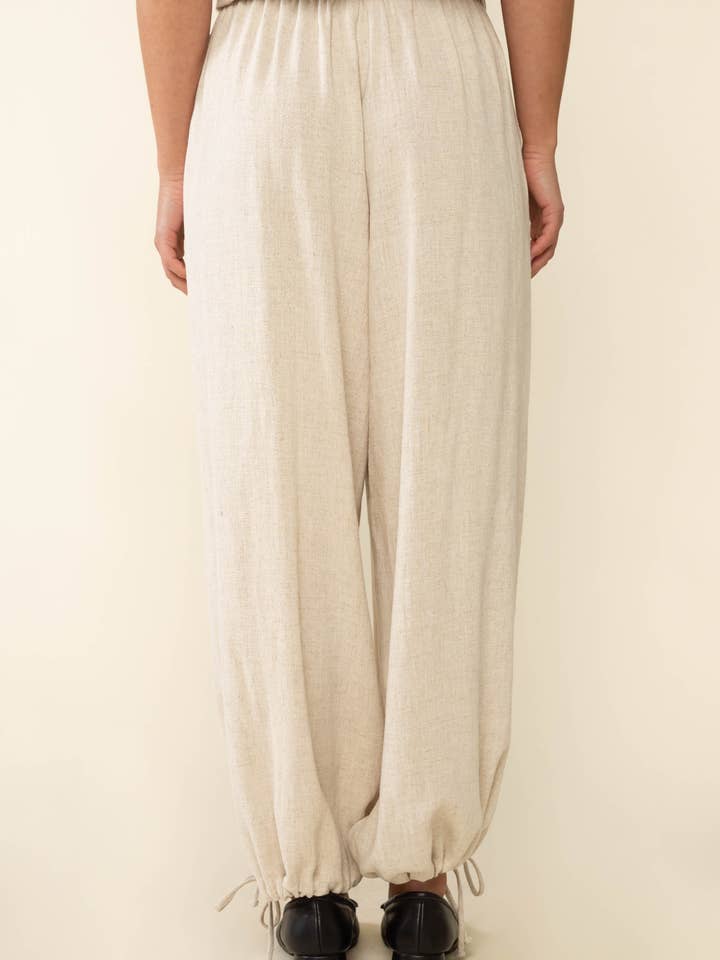 NLT - Vendita all'ingrosso Pantalone - Donna - Pantaloni in lino con orlo con coulisse - Plus Size3