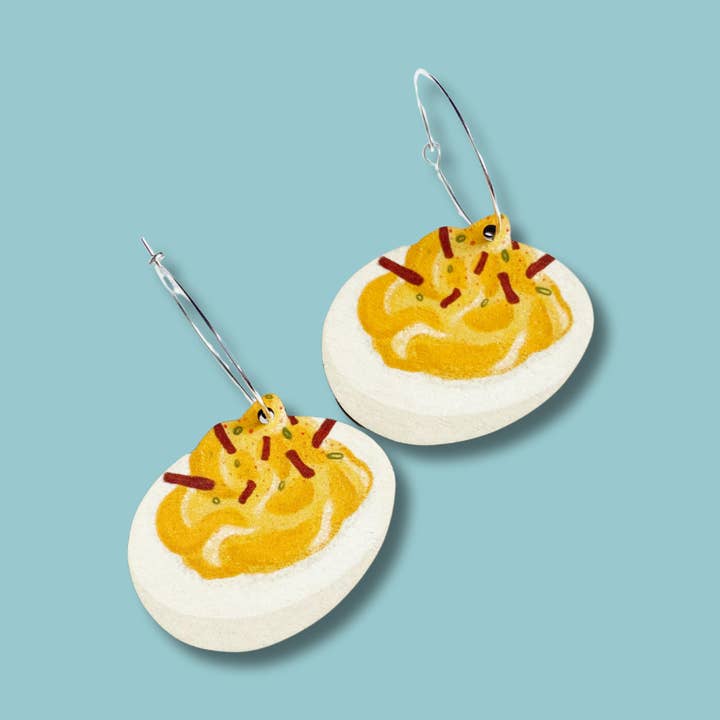 Pendientes con forma de huevo endiablado para venta al por mayor de Polk Salad Abbie