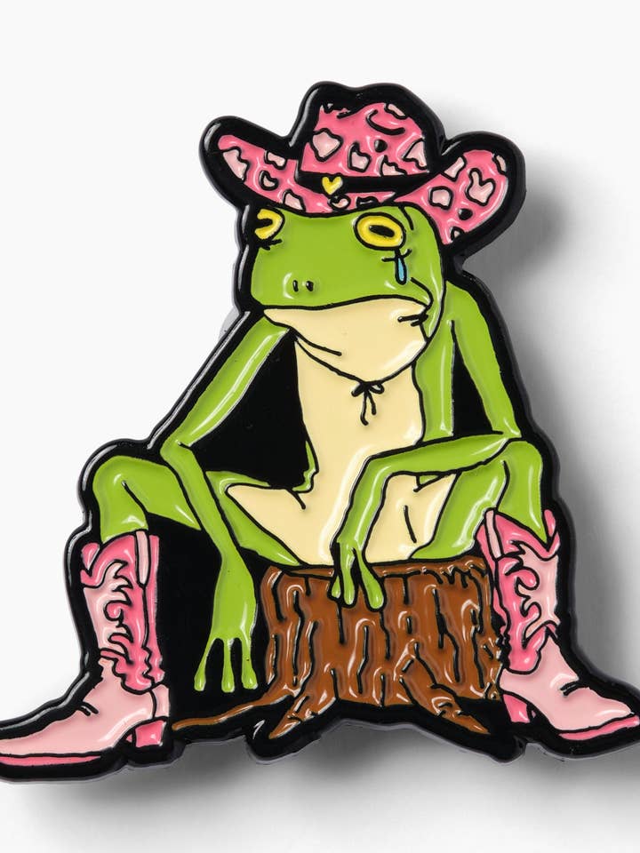 Sad Frog Enamel Pin for wholesale by Threadheads