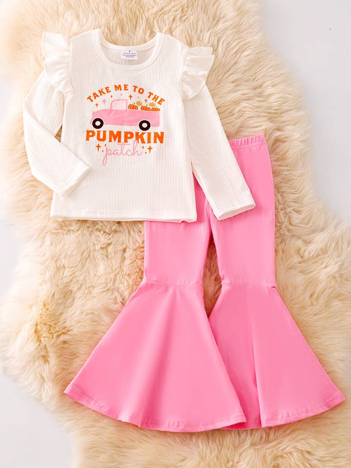 Take me to the pumpkin patch girls 2 piece set. OFG51513 AMY for wholesale by Kids Charm Online