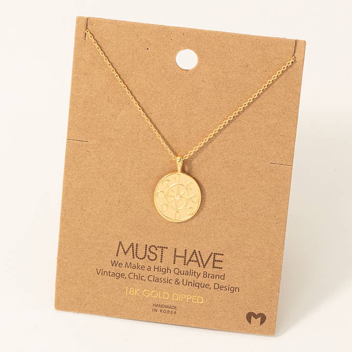 Collar de moneda con medalla de estrella del norte para venta al por mayor de Fame Accessories