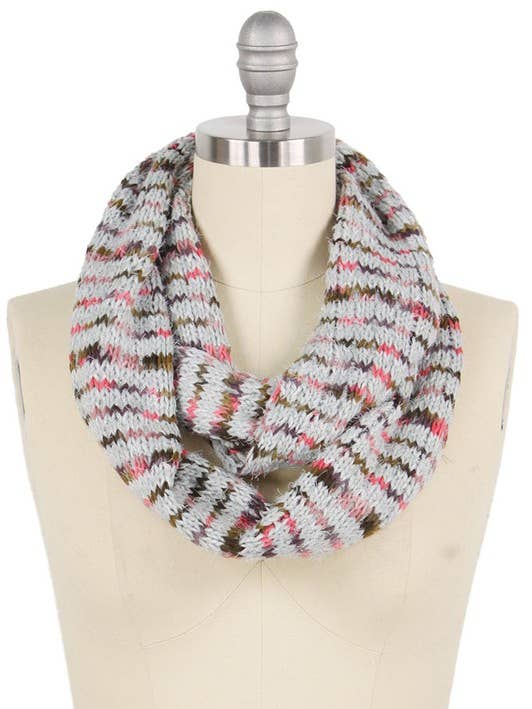 Multi Color Yarn Knit Tube Tassel Scarf for wholesale by Hana
