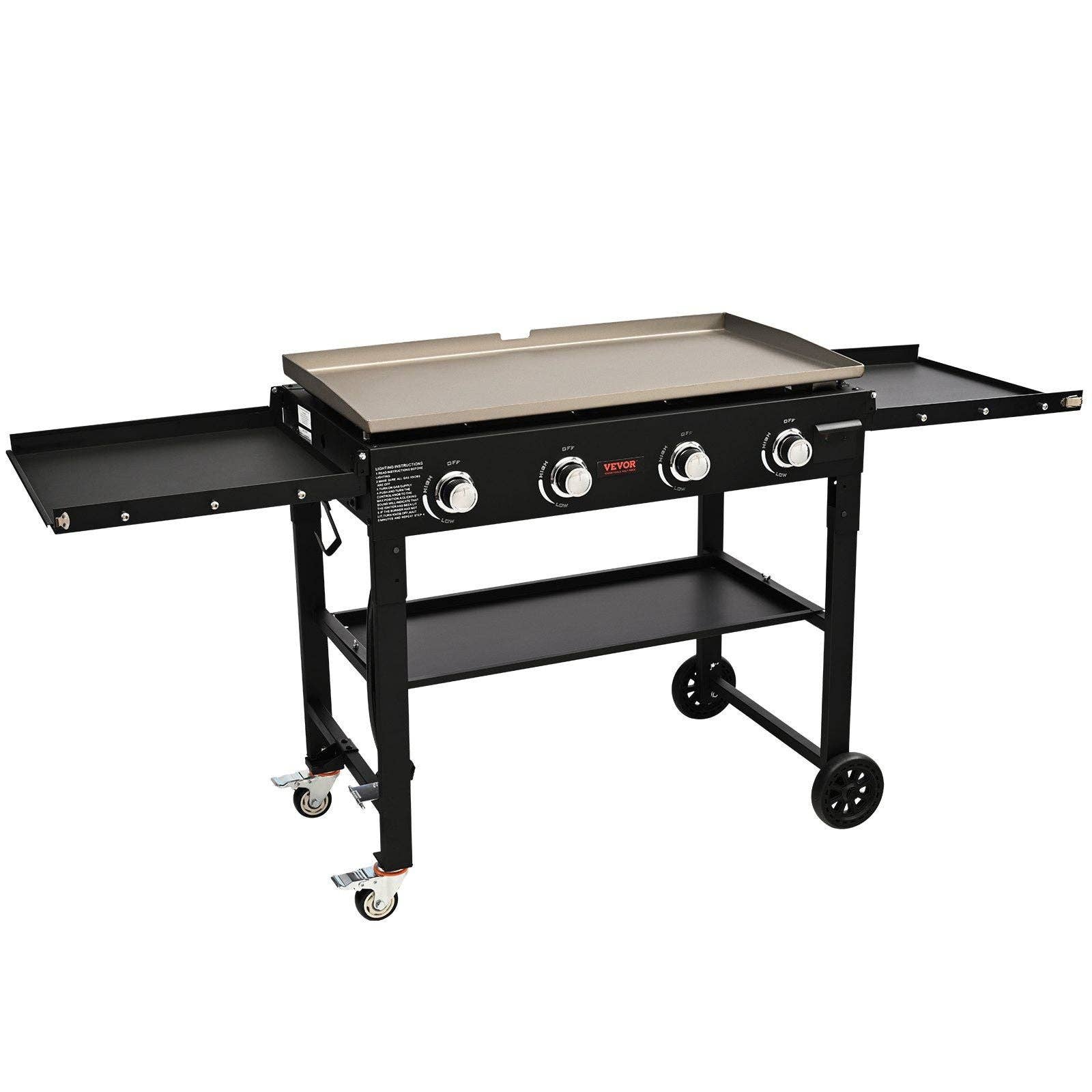 Hard Rock Health Stores - Wholesale Outdoor Grill Tools - Commercial Griddle on Cart, 36" Heavy Duty Manual Flat Top Griddle0