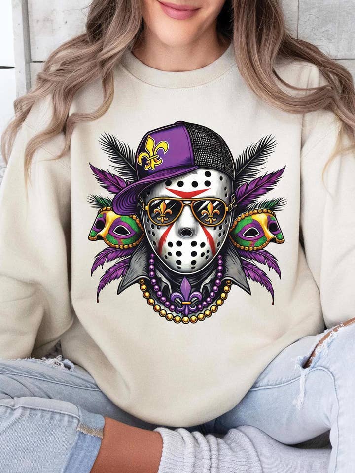 CVH DREAMY LTD – wholesale Graphic sweatshirt – Women’s – Mardi Gras Vibes Shirt, Fleur De Lis Carnival Sweatshirt