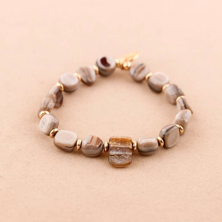 Sonata - Wholesale Beaded Bracelet - Elastic Bracelet Mother-of-Pearl Beads8