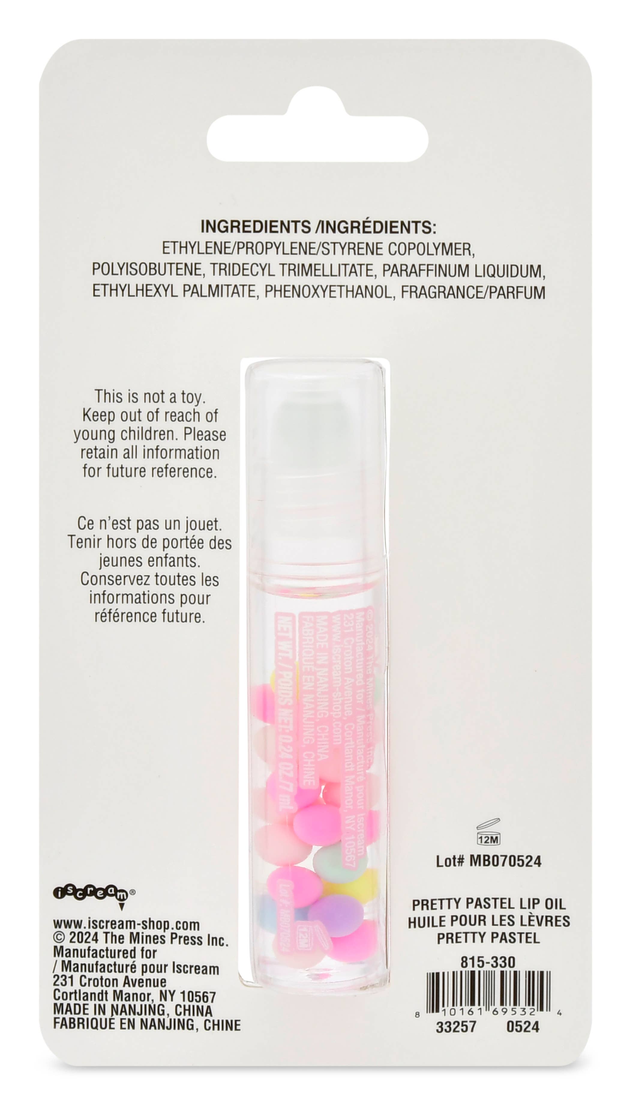 Iscream - Vente Brillant à lèvres/gloss – enfant - JOLIE HUILE À LÈVRES PASTEL3