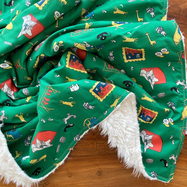 Baby Blanket - Goodnight Moon Green for wholesale by Gracie Stitches