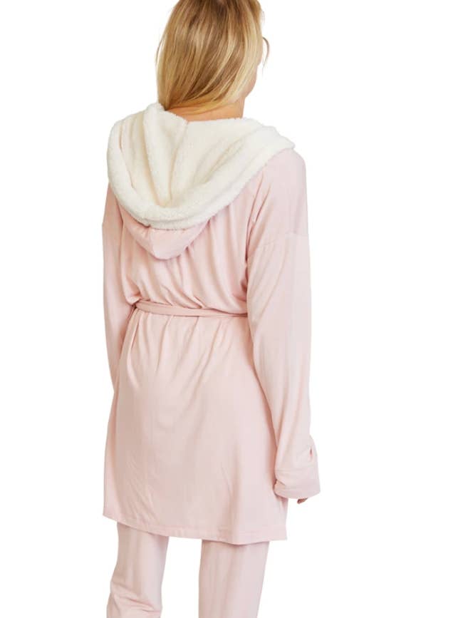 Pure Fiber - Wholesale Robe – Women's - Hooded Jersey Robe & Pants Set – Soft Bamboo Loungewear8