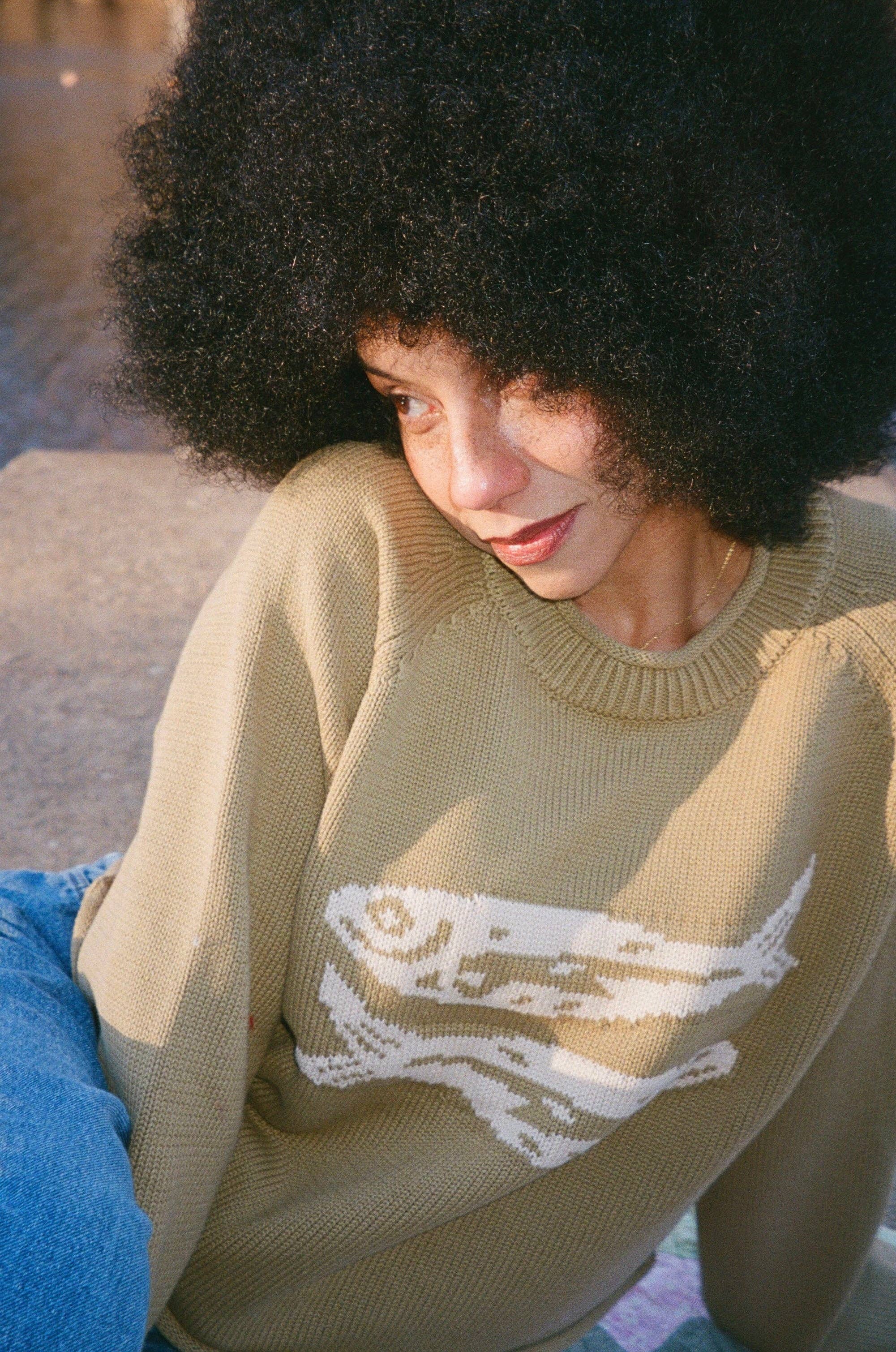 Beaten Path Co - Wholesale Knit Sweater - Unisex - GREEN COTTON FISH SWEATER17