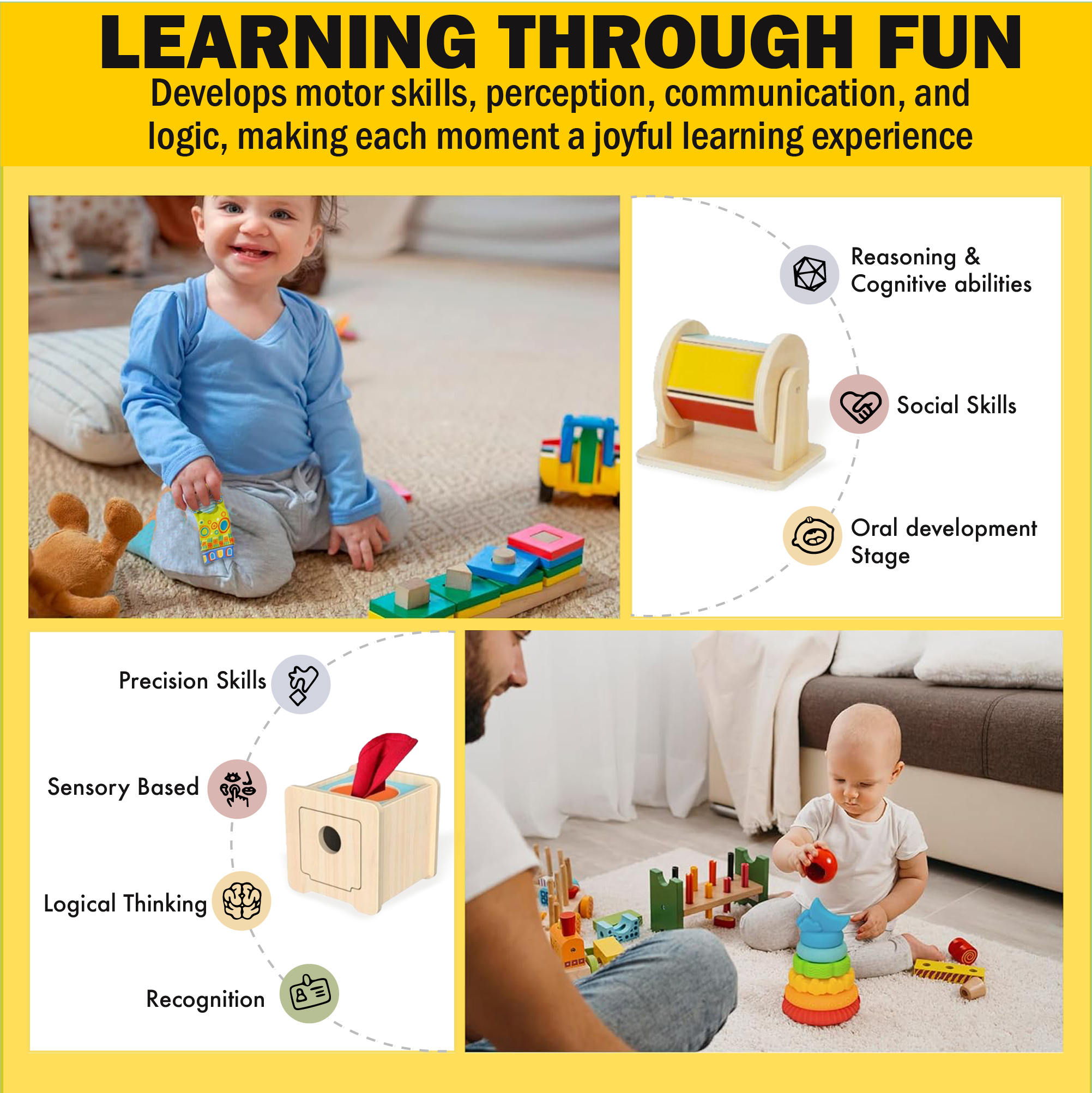 123 Baby Box - Wholesale Wood Toy - Kids - 0-6 Months Montessori Educational Box4