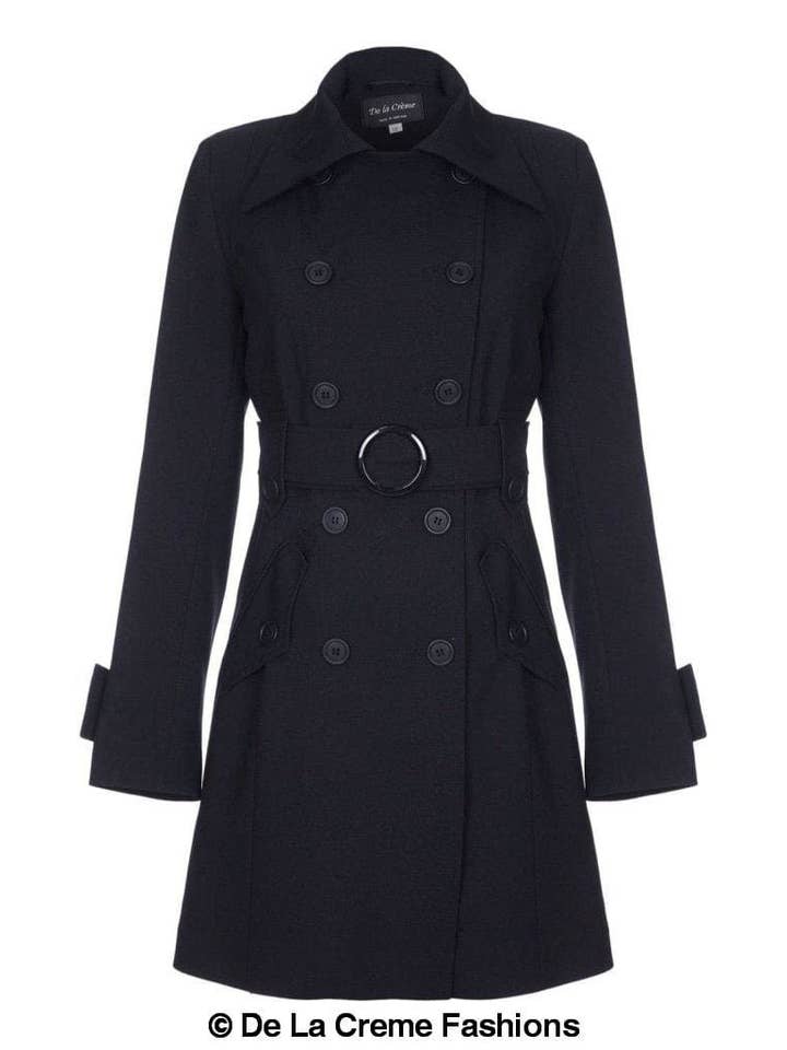 De La Creme Fashions - Wholesale Coat - Women's - Alice Mid Length Belted Mac Coat8