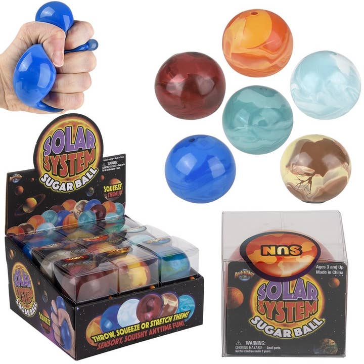 Squeezy Solar System Sugar Ball 2.5" 18ct - LLB Toys and other Purchase Wholesale solar. Free Returns & Net 60 Terms on Faire trending on Faire.