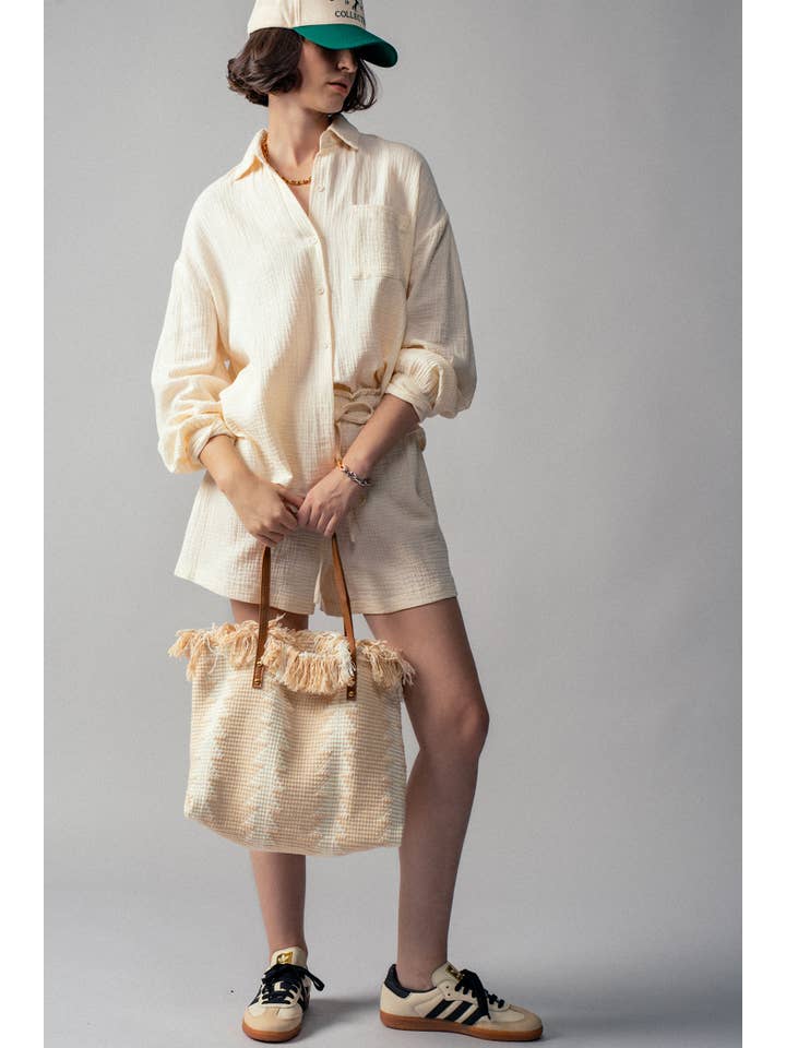 Urban Daizy - Wholesale Lounge Set - Women's - Crinkle Cotton Gauze Resort Button-Up Set34