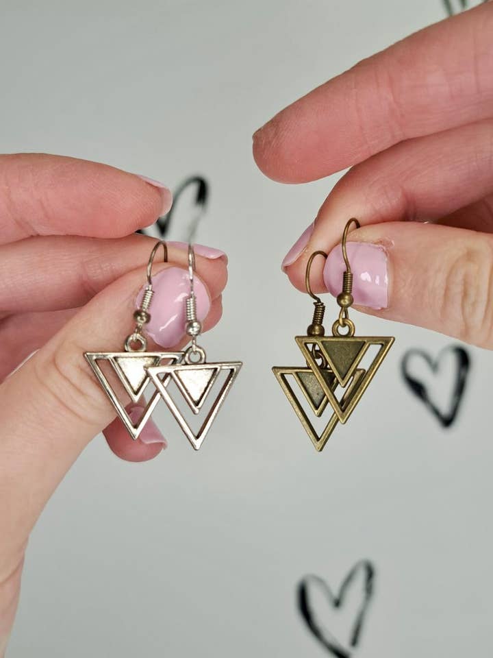 Triangle Earrings for wholesale by Tumbled Earth Inc.