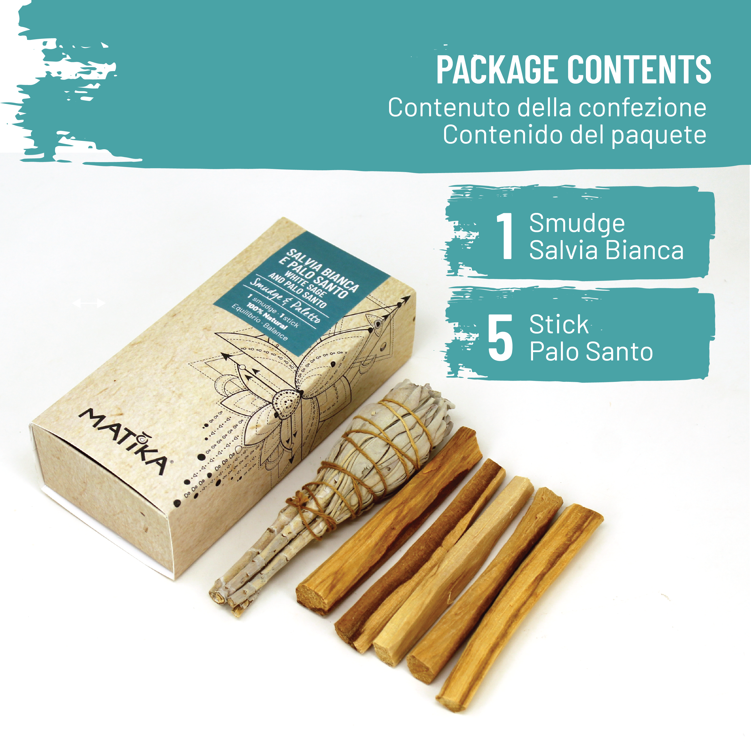 Herborea srl - Wholesale Sage Bundle - Palo Santo Kit - White Sage Smudge and 5 Palo Santo Sticks1