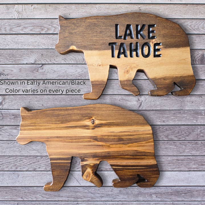 Enseignes en bois en forme d'ours pour la vente par Knotty Pine Woodworks