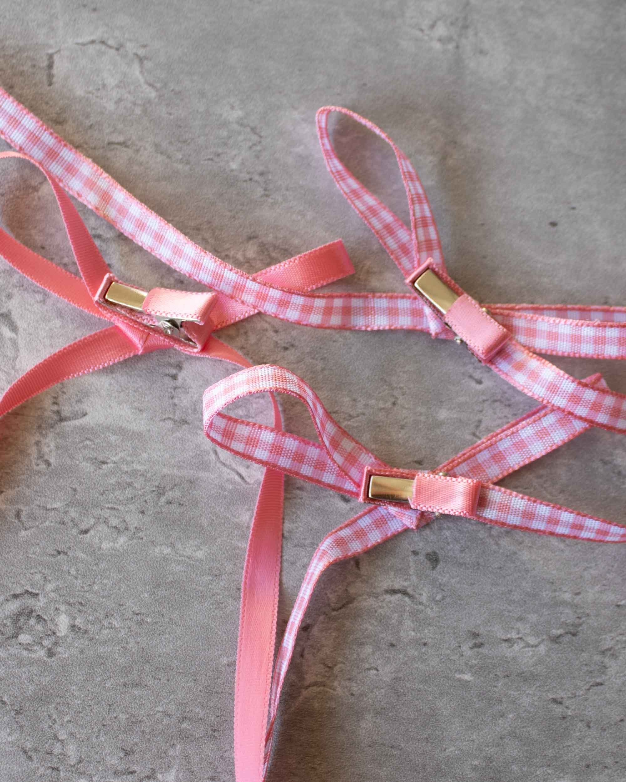 Tiepology - Wholesale Hair pin - Long Mini Check Pattern Bow Hair Pin Set7