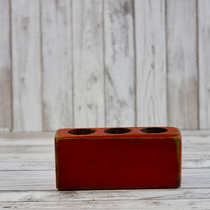 VALENTINA IMPORTS INC - Wholesale Candle Holder - 3 Hole Sugar Mold ( Wood) 1