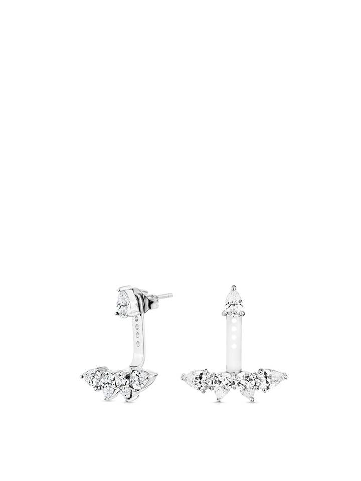 Gioiello per lobo d'orecchio con diamanti bianchi in argento sterling. per la vendita all'ingrosso da parte di SALLY SKOUFIS™