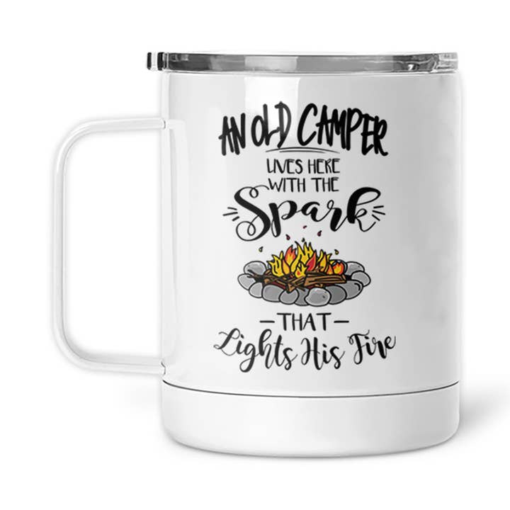 An Old Camper LIves Here | Thermal Mug for wholesale by Pinetree Innovations