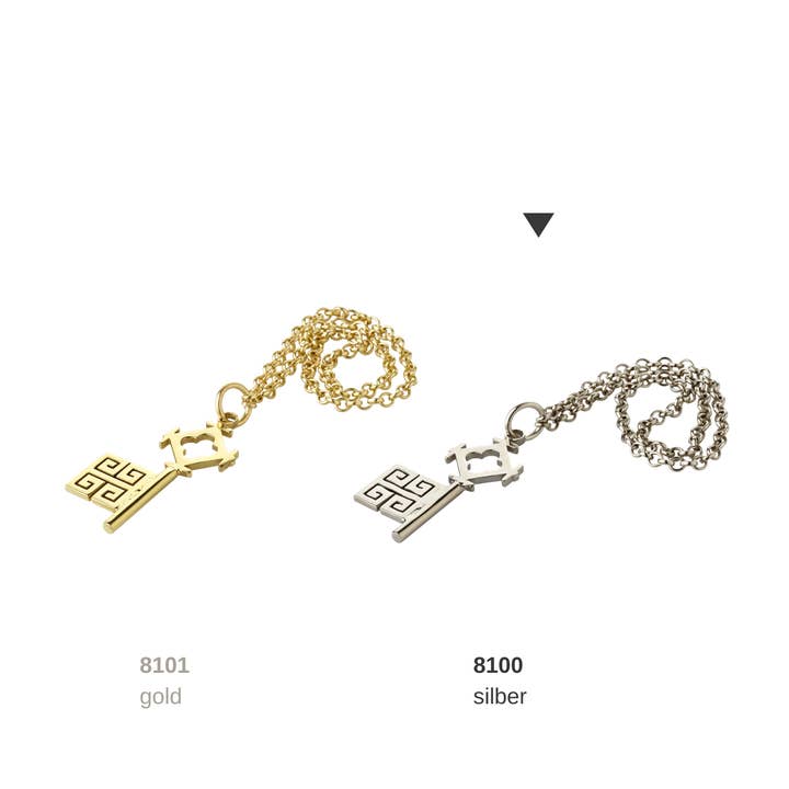 EDZARD - Wholesale Keychain - Unisex - Bremer Key with Chain, L 4.5 cm, Nickel-Plated3