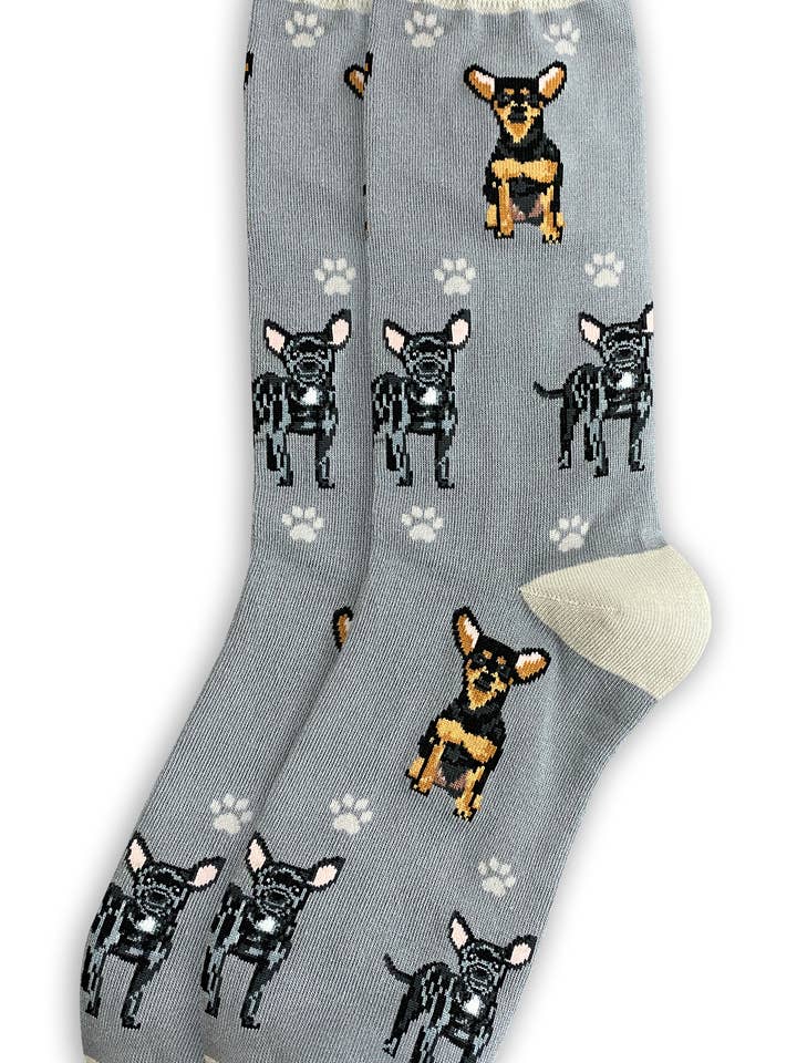 E&S Pets - Wholesale Socks - Unisex - Black Chihuahua - Fun Novelty Dog Socks - Unisex1