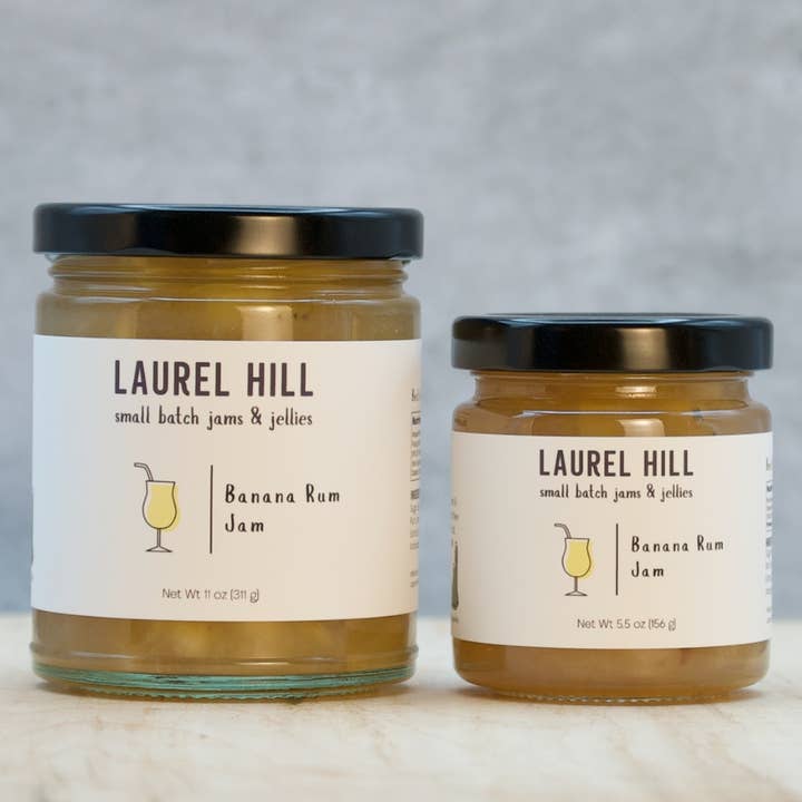 Banana Rum Jam for wholesale by Laurel Hill Jams & Jellies
