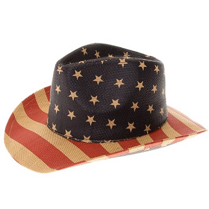 KID'S VINTAGE FLAG COWBOY HAT for wholesale by Bella Betty
