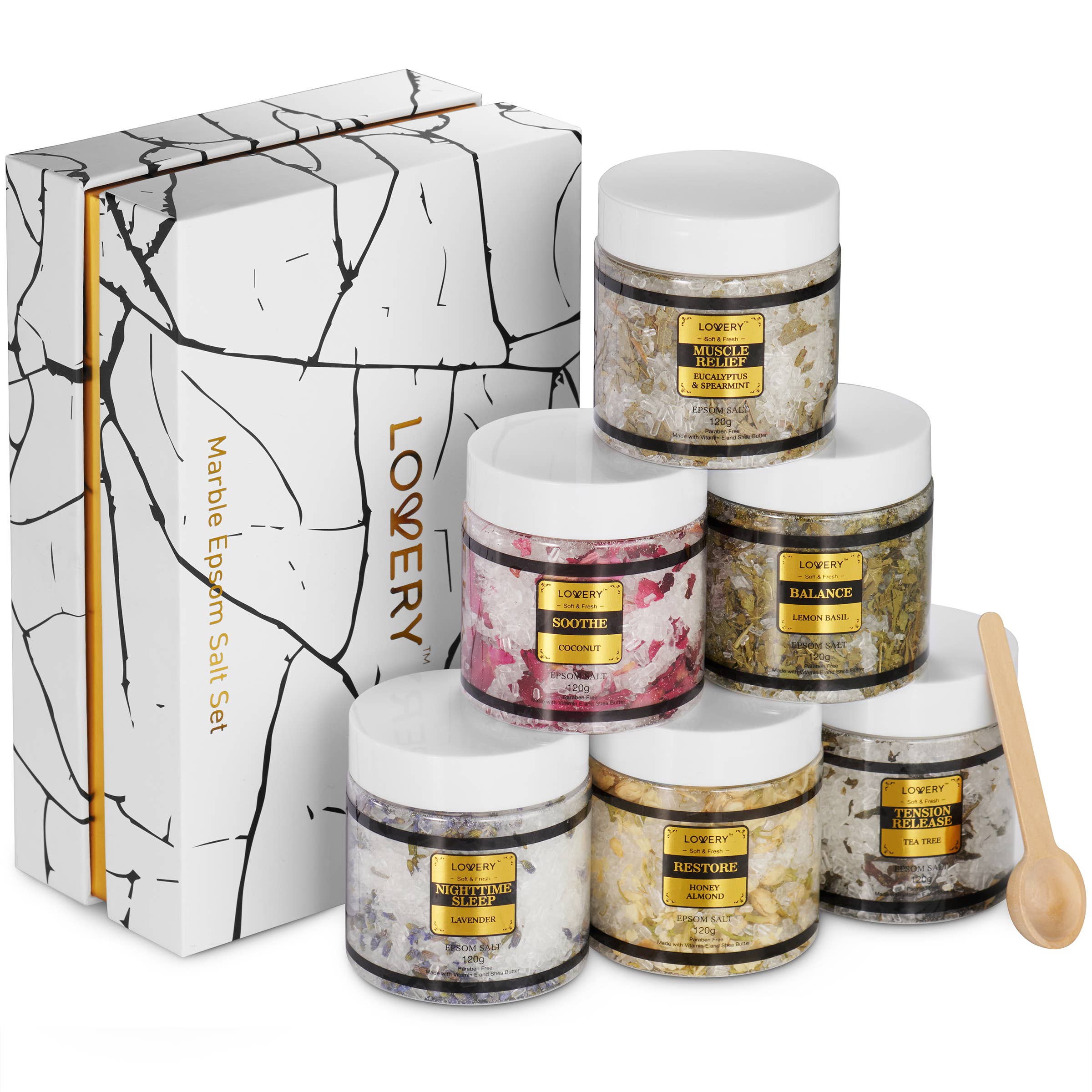 Lovery - Wholesale Bath Salts - Epsom Salts Gift Set, 6 Scented Bath Soaks Relaxing Spa Salt0