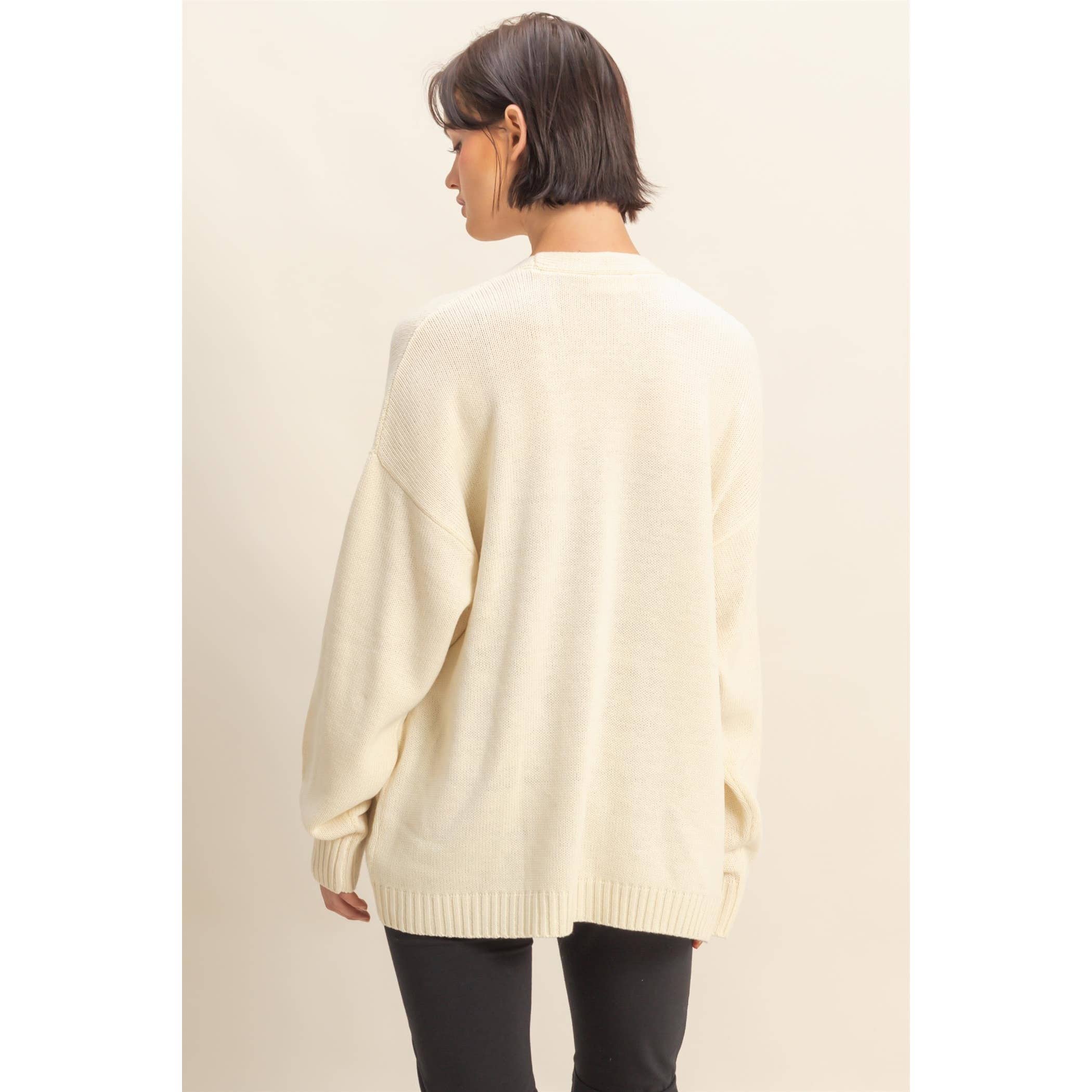 Double Zero - Venta al por mayor Cárdigan - Mujer - Cárdigan de Punto Abierto de Talla Grande con Bolsillos20