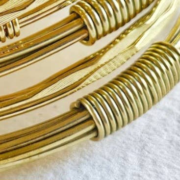 Bisjoux - Wholesale Bangle Bracelet - Brass twisted wire wrapped layered coil bangle bracelet