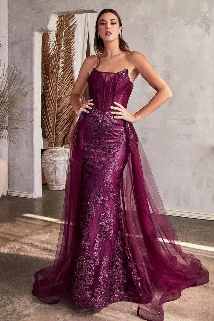 LA Merchandise - Wholesale Gown - Women's - LARJ858 Corset Bodice Strapless Pageant Formal Gown7